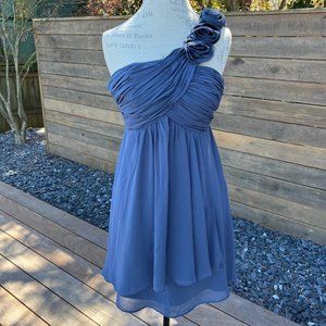 Super Cute Lightweight & Flowy, One Shoulder Mini Dress